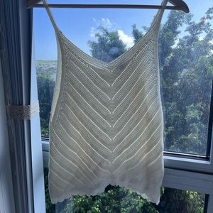 White cotton knit tank